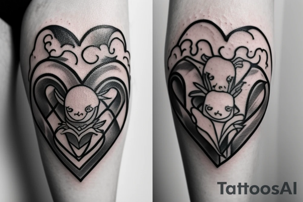 Llama heart tattoo idea