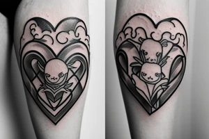 Llama heart tattoo idea