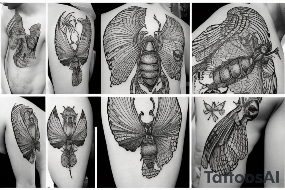 Continue tattoo work regards to computer science and cybersecurity with cicada tattoo idea