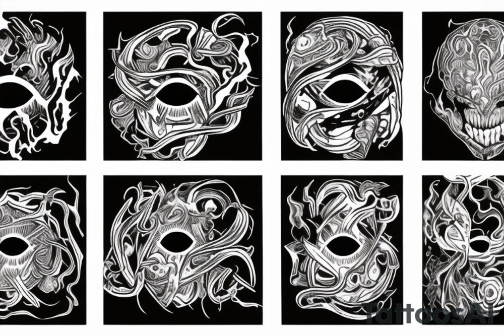 Chaos Emerges Glowing Eyes Of Madness tattoo idea