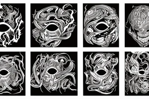 Chaos Emerges Glowing Eyes Of Madness tattoo idea