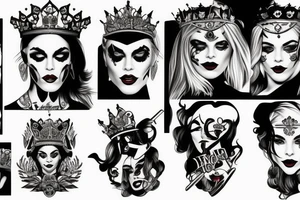 harley queen aggressive look tattoo idea