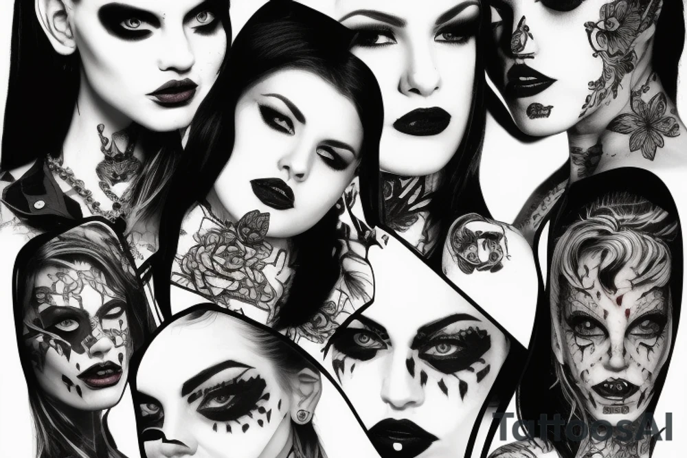 harley queen aggressive look tattoo idea