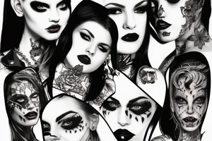 harley queen aggressive look tattoo idea