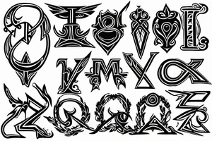 aerrow symbol with aerrow letters tattoo idea