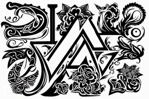 aerrow symbol with aerrow letters tattoo idea