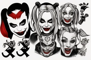 Harley Quinn aggressive look tattoo idea