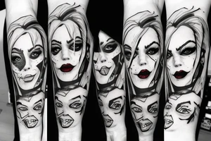 Harley Quinn aggressive look tattoo idea