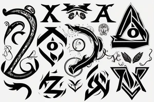 aerrow symbol with aerrow letters tattoo idea