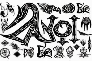 aerrow symbol with aerrow letters tattoo idea