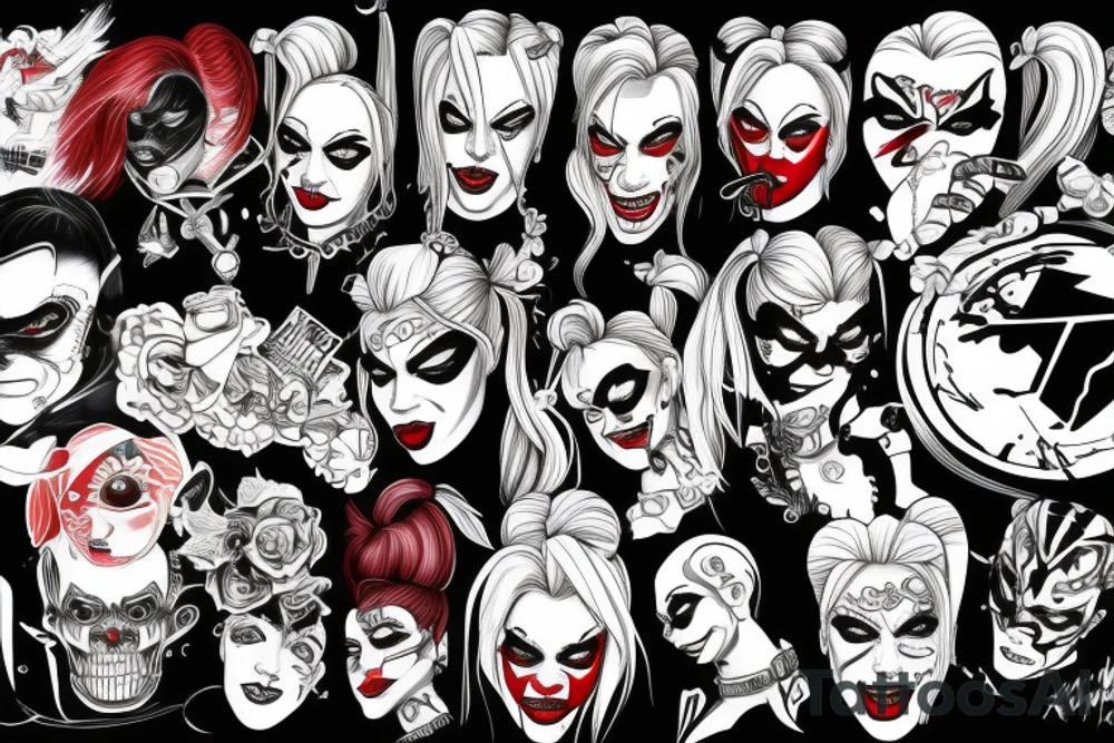 Harley Quinn aggressive look tattoo idea