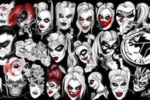 Harley Quinn aggressive look tattoo idea