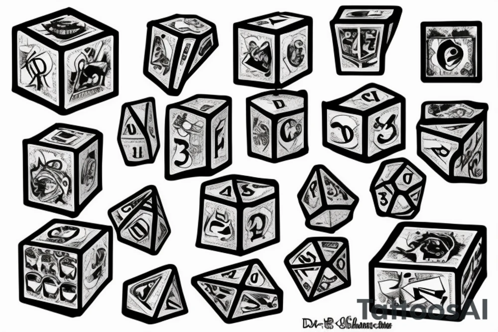 Dice, 2 cubes tattoo idea
