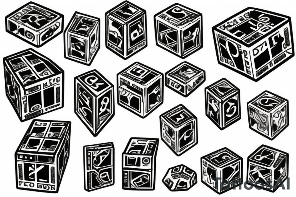 Dice, 2 cubes tattoo idea