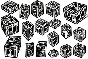 Dice, 2 cubes tattoo idea
