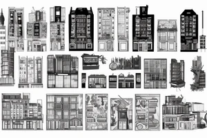 post-Soviet nine-story panel building with residential apartments tattoo idea