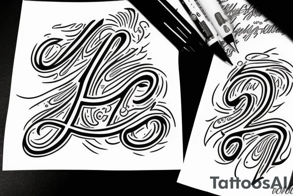 letter R V tattoo idea
