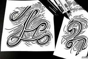 letter R V tattoo idea