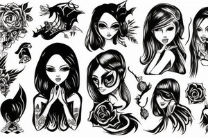 cute girl demon perfect body tattoo idea