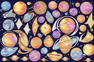 celestial bodies with vivid colors tattoo idea