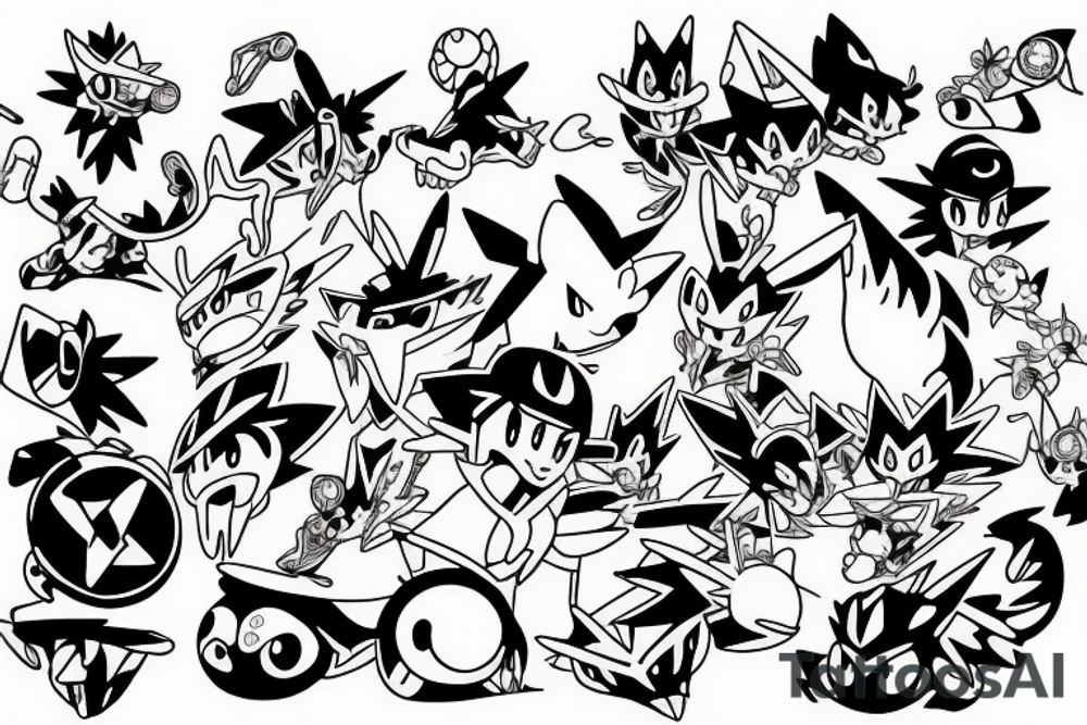 Ash Ketchum Pokemon tattoo idea