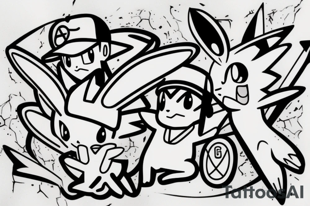 Ash Ketchum Pokemon tattoo idea