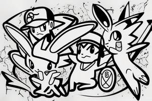 Ash Ketchum Pokemon tattoo idea
