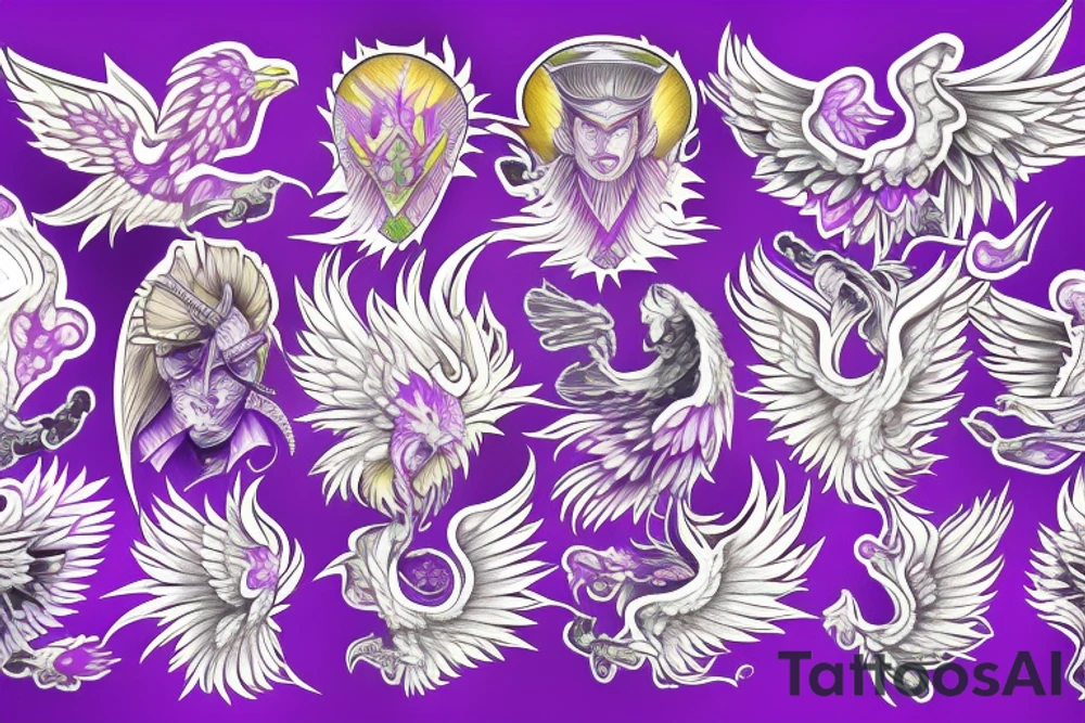 purple phoenix tattoo idea