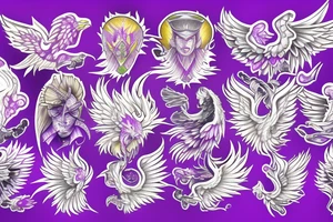 purple phoenix tattoo idea