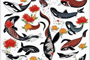 Koi hannya whale tattoo idea