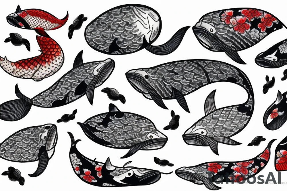 Koi hannya whale tattoo idea