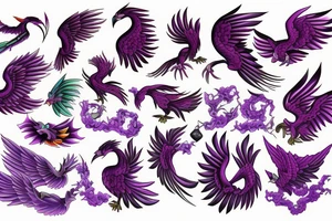 purple phoenix tattoo idea