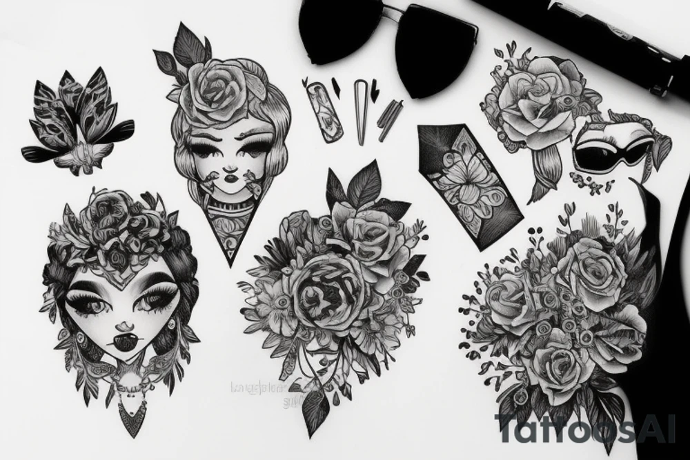 cute girl tattoo idea