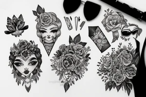 cute girl tattoo idea