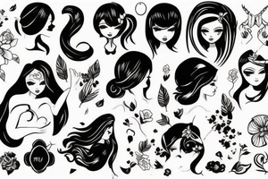 cute girl tattoo idea