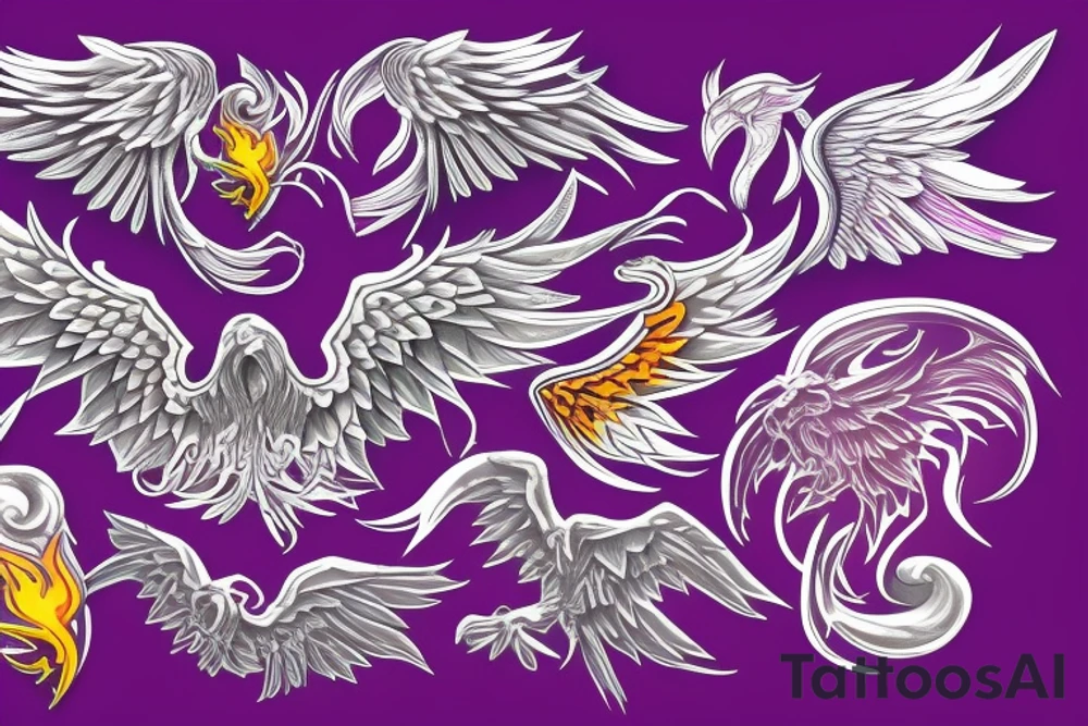 purple phoenix tattoo idea