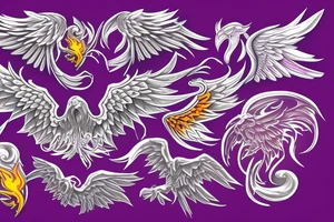 purple phoenix tattoo idea