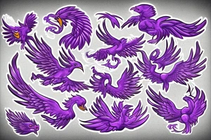 purple phoenix tattoo idea