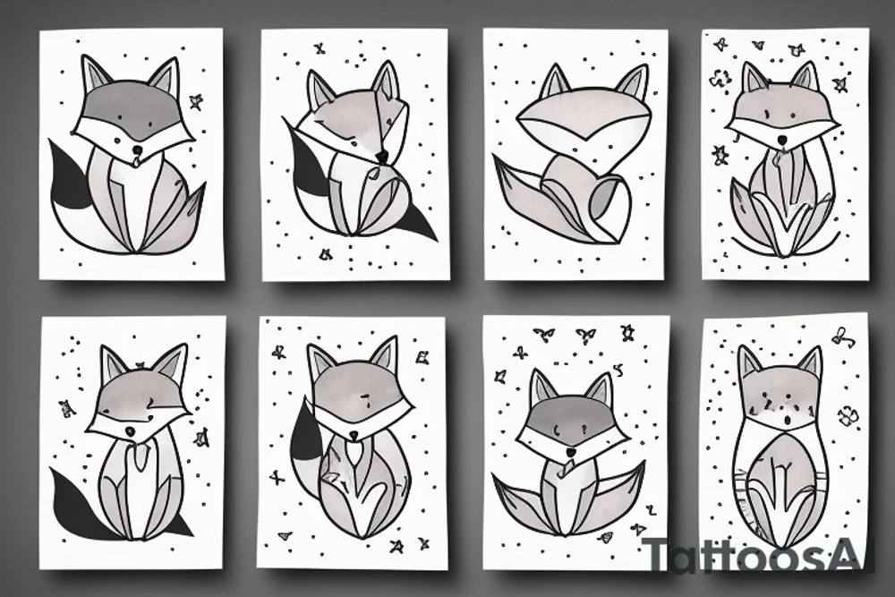Little fox tattoo idea