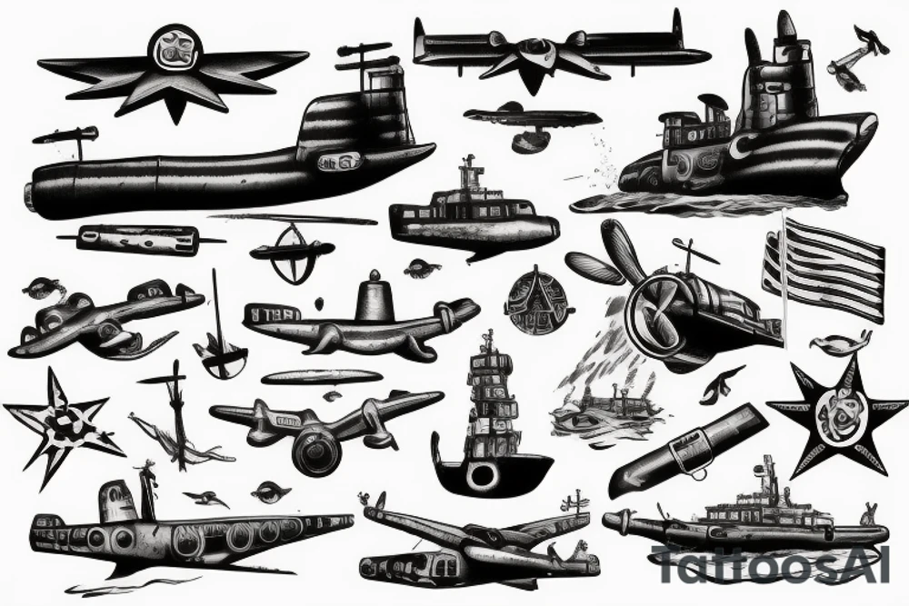 U-boat in the sky tattoo idea