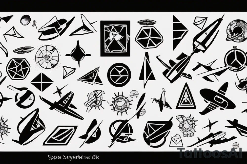 Airplane in the space tattoo idea