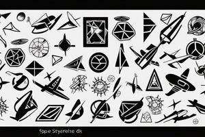 Airplane in the space tattoo idea