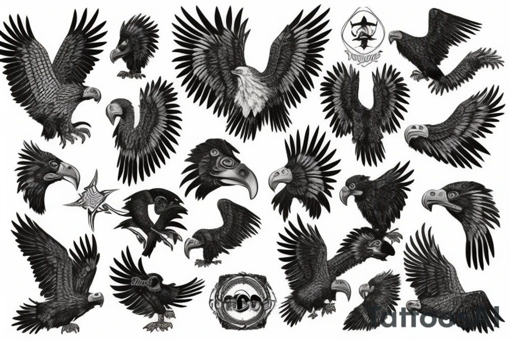 Eagle and vulture tattoo idea