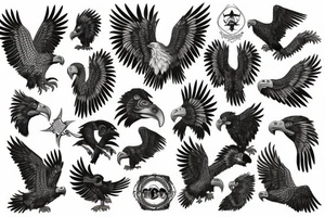 Eagle and vulture tattoo idea