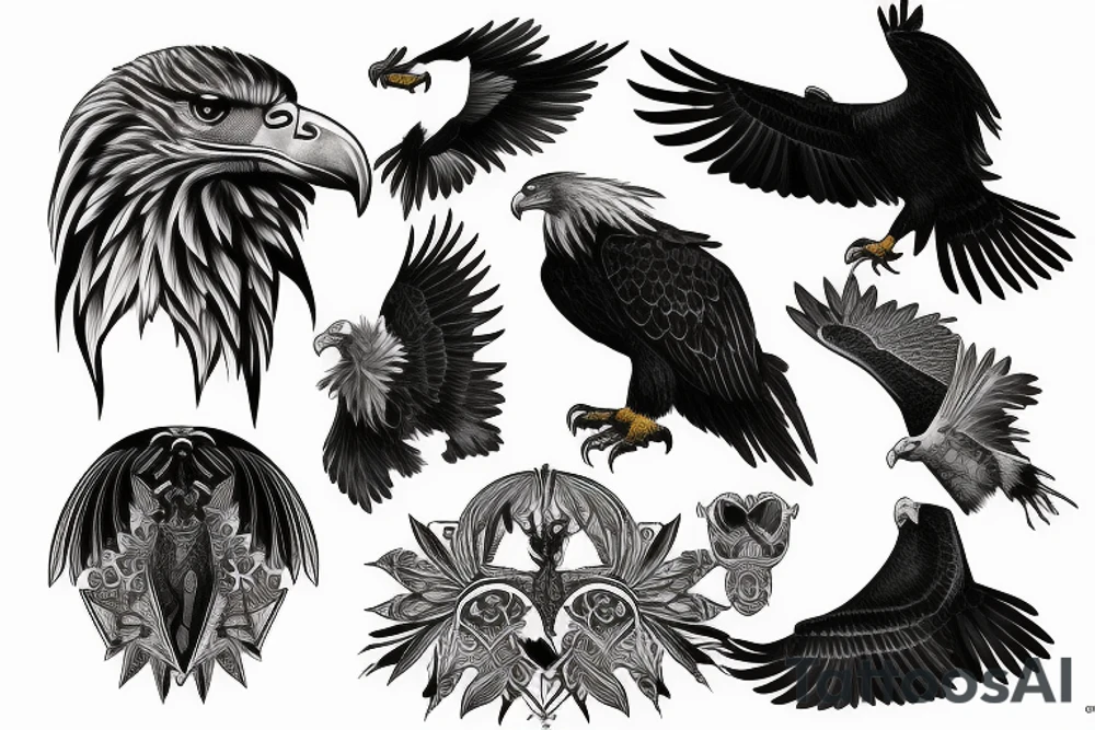 Eagle and vulture tattoo idea