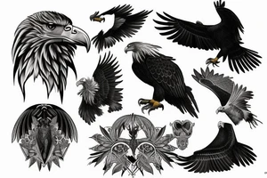 Eagle and vulture tattoo idea