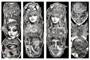 technological singularity merging with the machine god tattoo idea