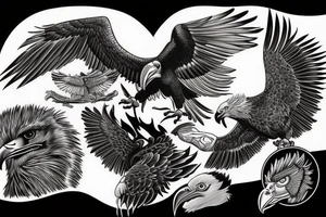 Eagle fighting a vulture tattoo idea