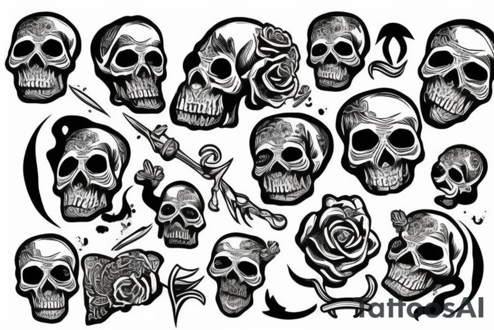 skull on cocaine tattoo idea