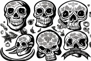 skull on cocaine tattoo idea